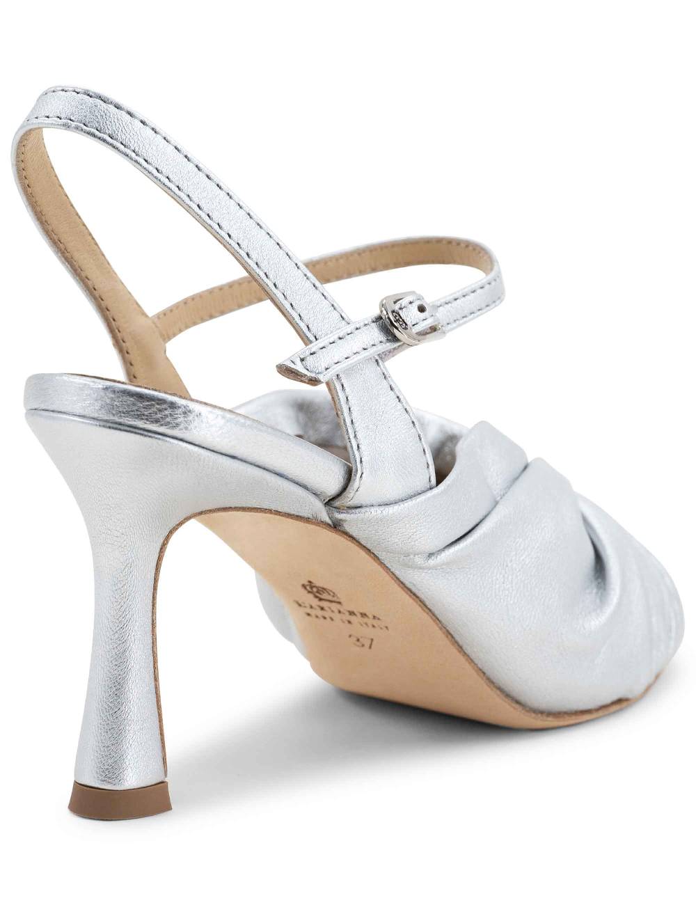L'ARIANNA Sandali ds1535/rt donna in pelle argento con suola in cuoio Offerta
