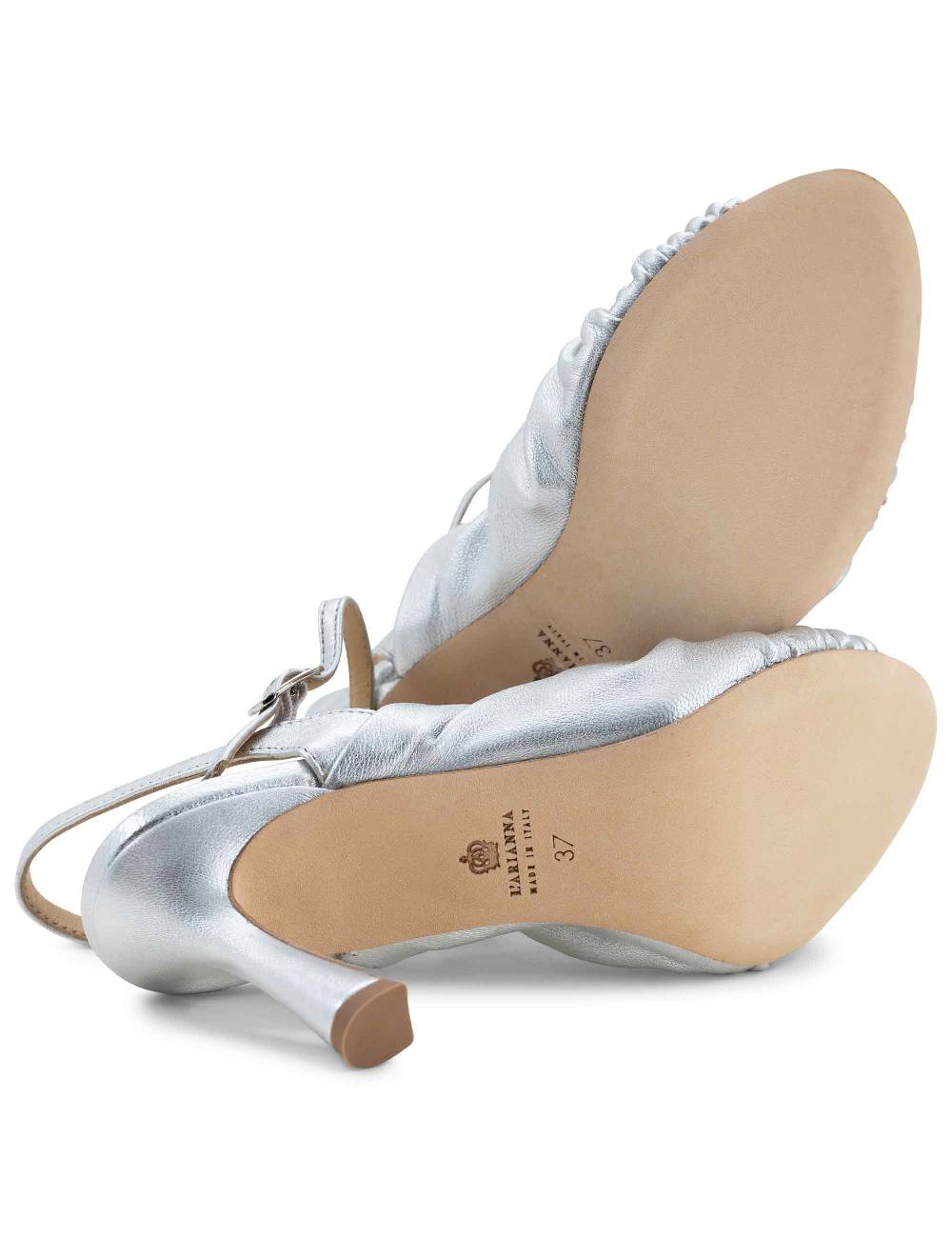 L'ARIANNA Sandali ds1535/rt donna in pelle argento con suola in cuoio Offerta