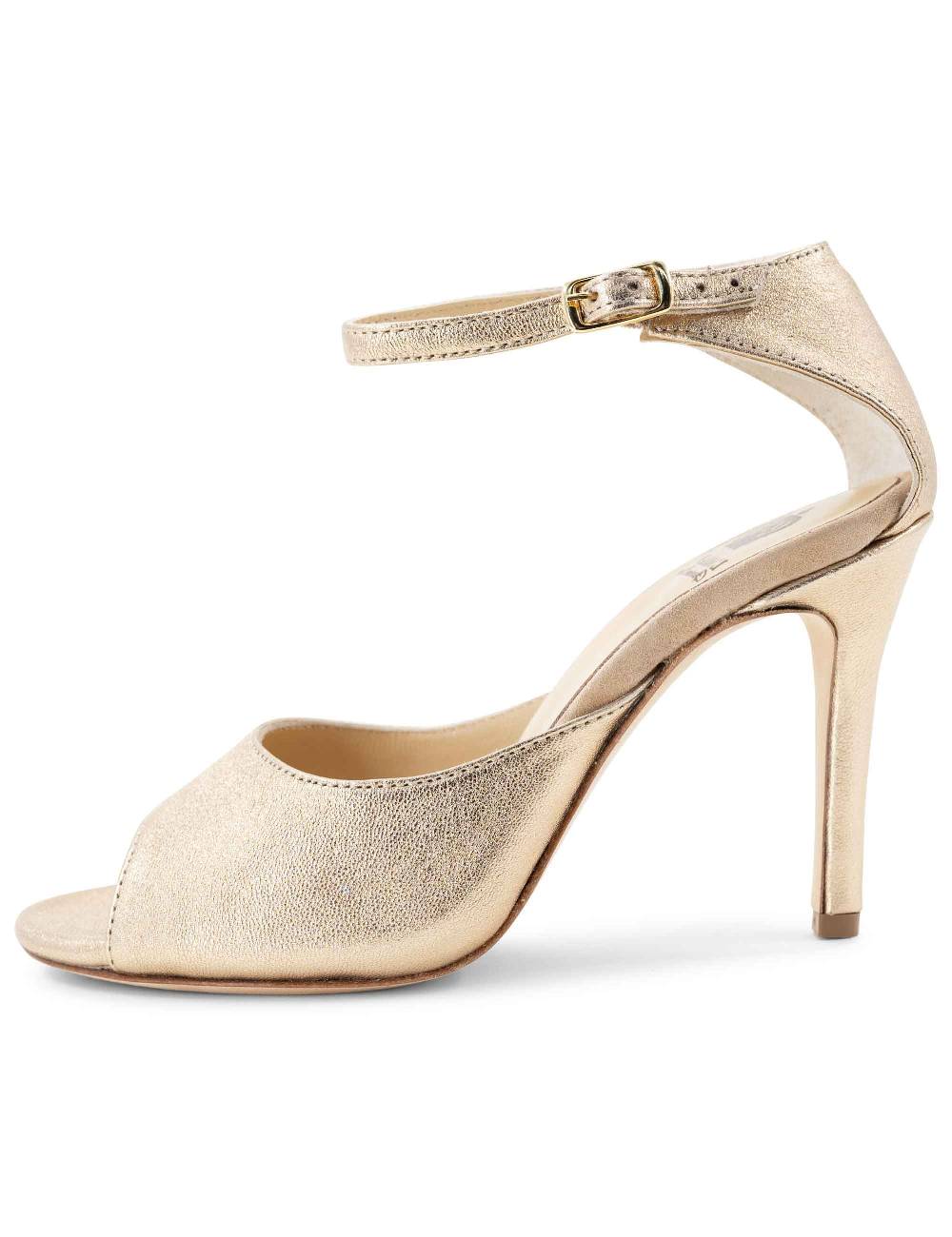 L'ARIANNA Sandali DS1518 donna in pelle laminata nude con tacco alto e cinturino alla caviglia L'Arianna Hotsell