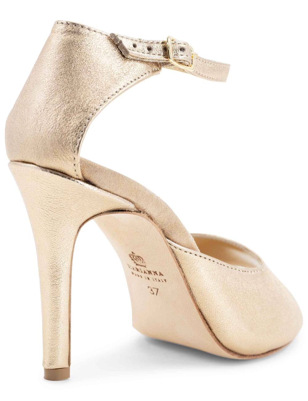 L'ARIANNA Sandali DS1518 donna in pelle laminata nude con tacco alto e cinturino alla caviglia L'Arianna Hotsell