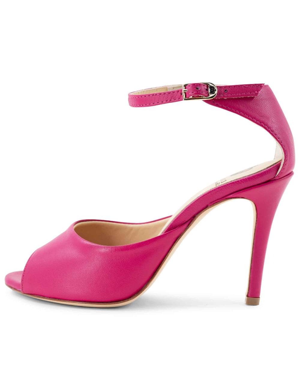 L'ARIANNA Sandali DS1518 donna in pelle fucsia con tacco alto e cinturino alla caviglia L'Arianna Vendita Calda