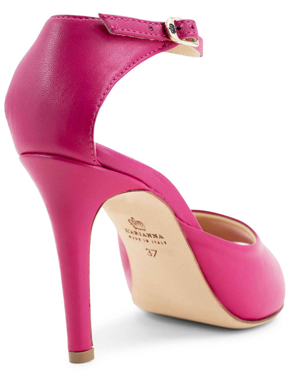 L'ARIANNA Sandali DS1518 donna in pelle fucsia con tacco alto e cinturino alla caviglia L'Arianna Vendita Calda