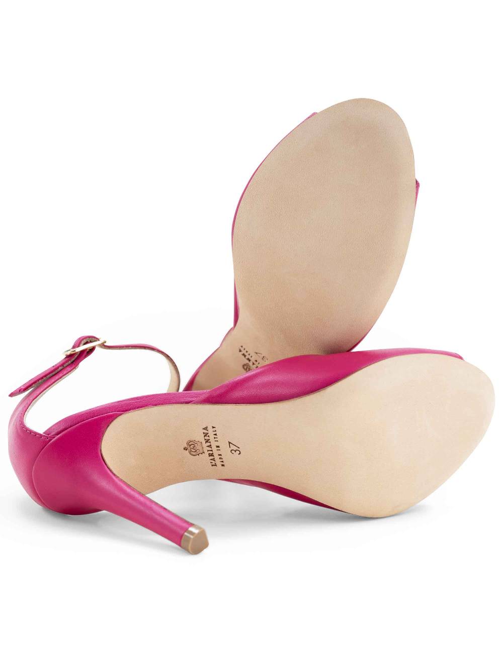 L'ARIANNA Sandali DS1518 donna in pelle fucsia con tacco alto e cinturino alla caviglia L'Arianna Vendita Calda