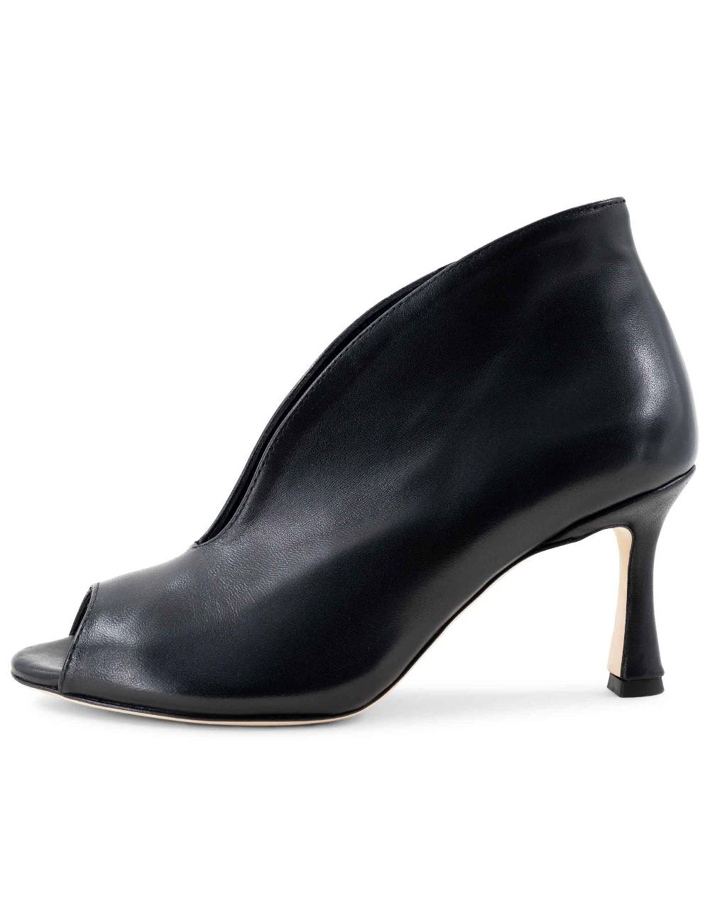 L'ARIANNA tronchetti sp8004 open toe donna in pelle nera con tacco alto Nuova