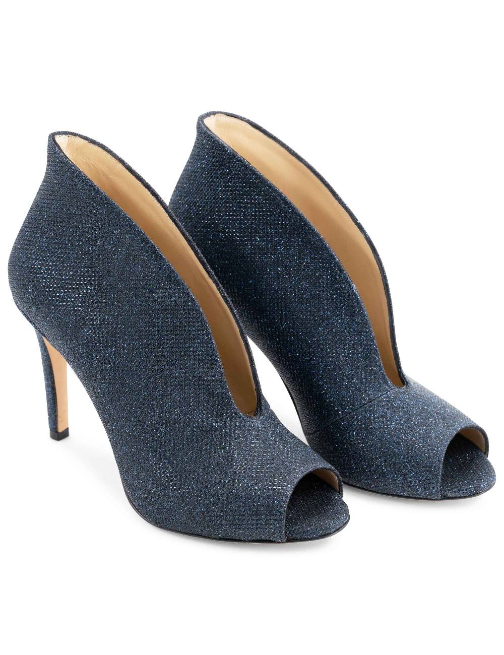 L'ARIANNA tronchetto sp8004 open toe donna intessuto luminor blu con tacco alto Moda