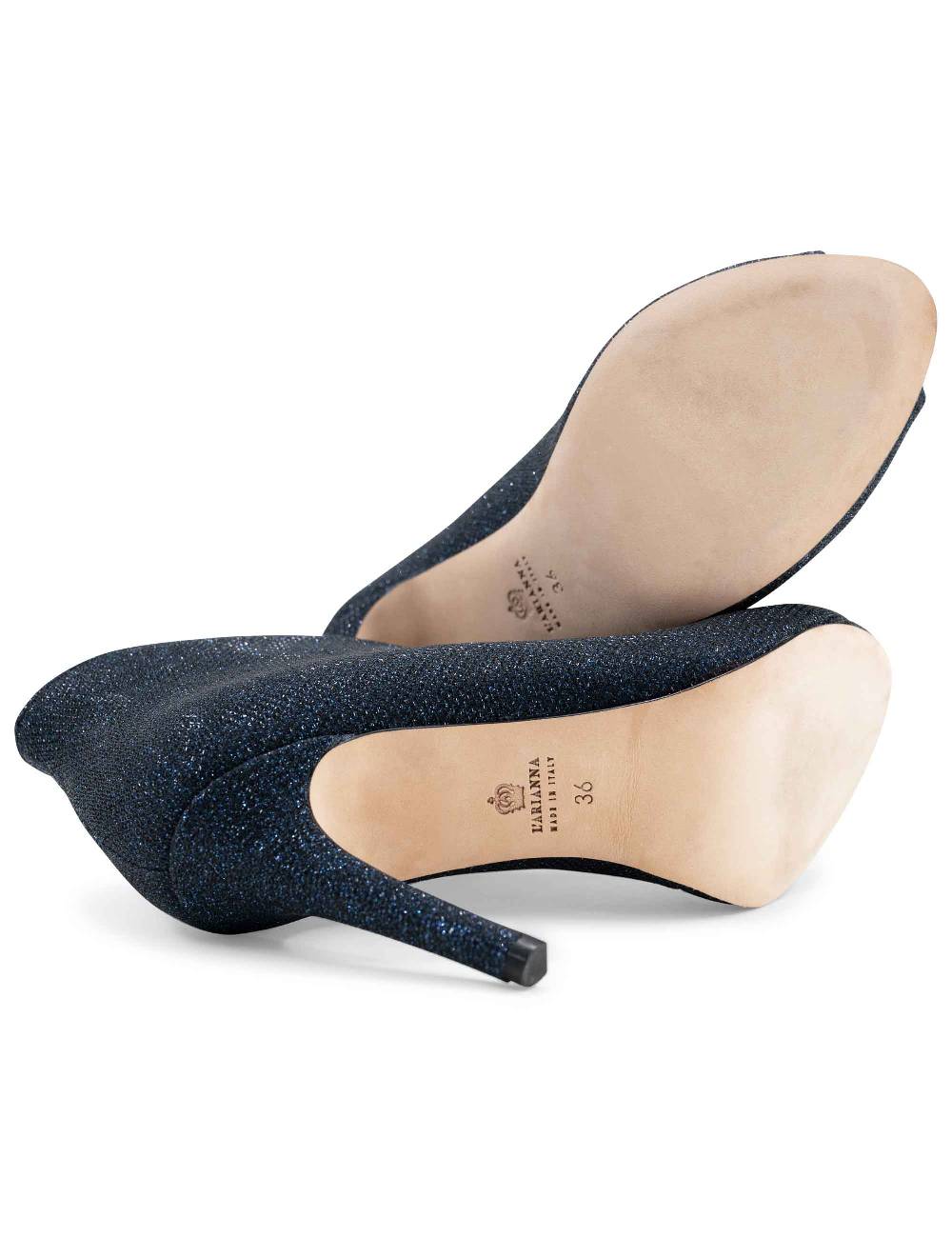 L'ARIANNA tronchetto sp8004 open toe donna intessuto luminor blu con tacco alto Moda