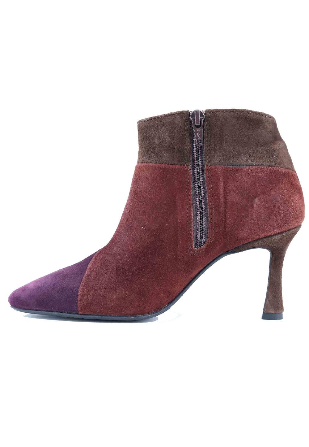 L'ARIANNA Stivaletti TR1672/RT in camoscio tre colori con tacco alto Offerta speciale