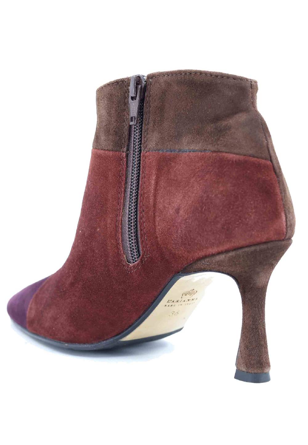 L'ARIANNA Stivaletti TR1672/RT in camoscio tre colori con tacco alto Offerta speciale