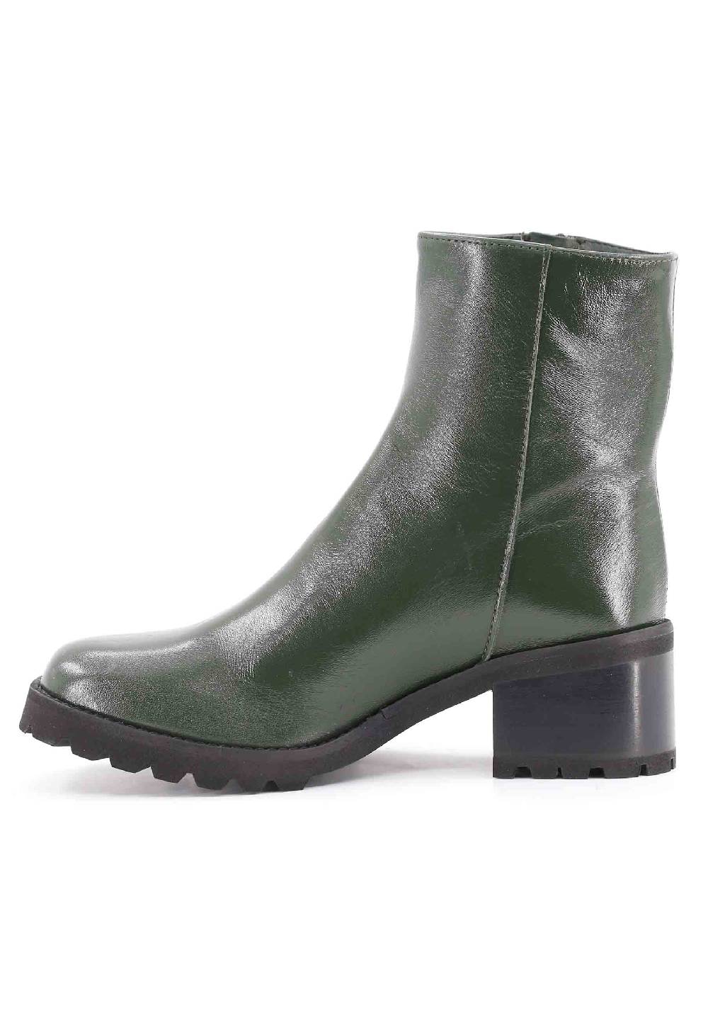 L'ARIANNA Stivaletti TR1665 in pelle verde con suola in gomma carrarmato Flash Sale