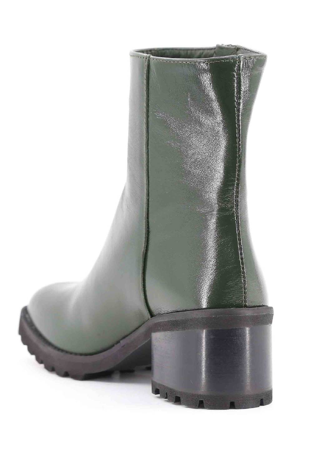 L'ARIANNA Stivaletti TR1665 in pelle verde con suola in gomma carrarmato Flash Sale