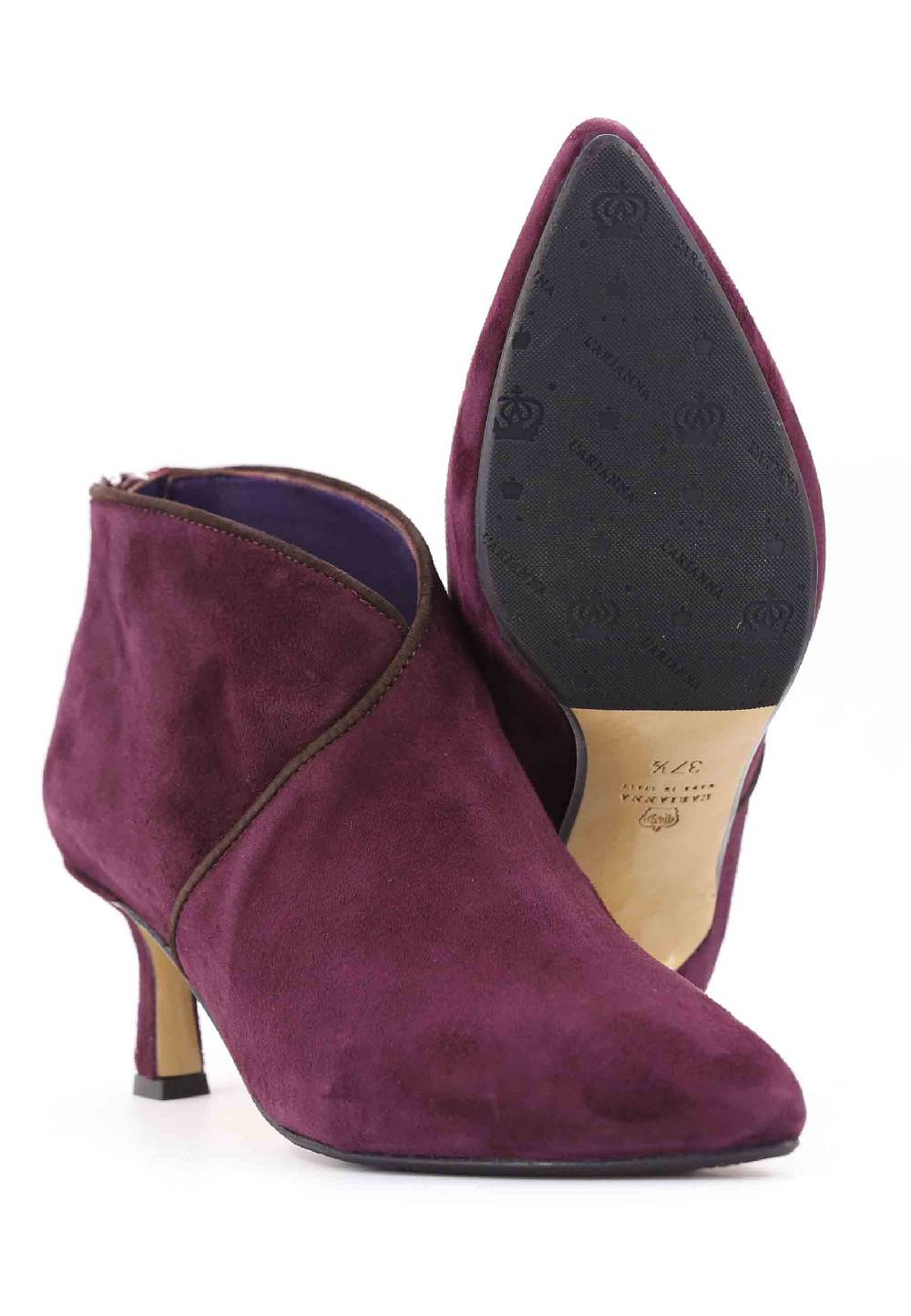 L'ARIANNA Stivaletti TR1662/RT in camoscio prugna con zip posteriore Shopping online