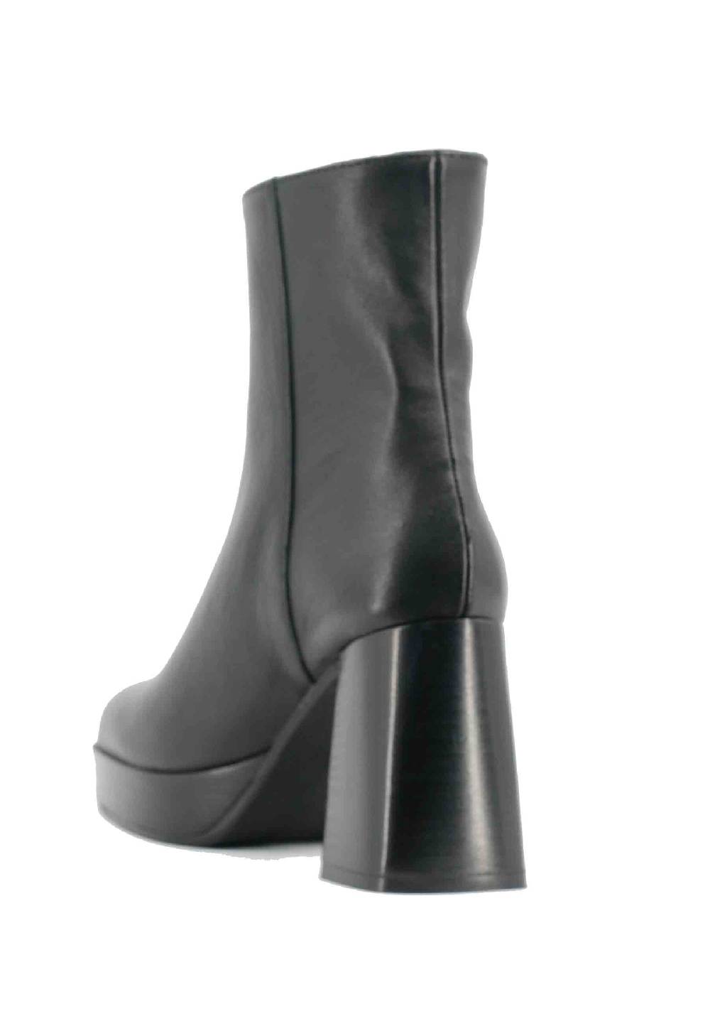 L'ARIANNA Stivaletti TR1665 in pelle nera con tacco alto e plateau con zip esterna Offerta per la Festa della Mamma