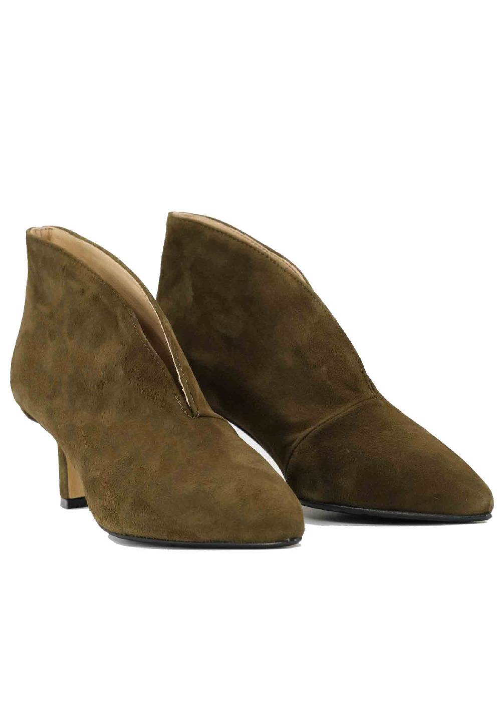 L'ARIANNA Stivaletti TR8006/RT Ankle boot in camoscio verde con tacco basso Latest fashion