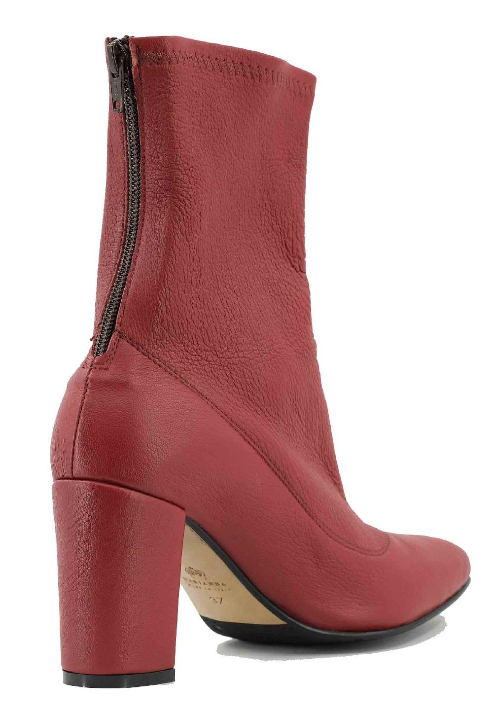 L'ARIANNA Stivaletti EL3002 in elasticizzato rosso con tacco alto Offerte esclusive