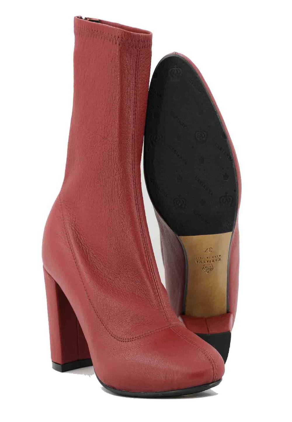 L'ARIANNA Stivaletti EL3002 in elasticizzato rosso con tacco alto Offerte esclusive