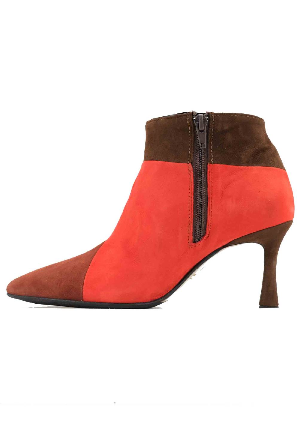 L'ARIANNA Stivaletti TR1672/RT in camoscio mattone con tacco alto Lightning offer