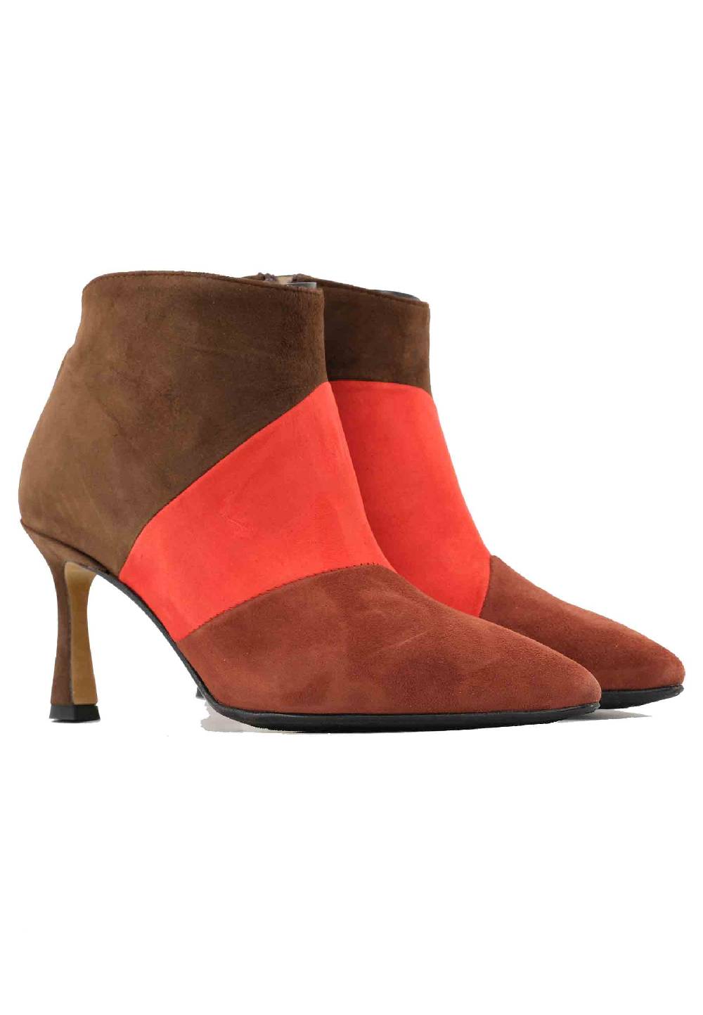 L'ARIANNA Stivaletti TR1672/RT in camoscio mattone con tacco alto Lightning offer