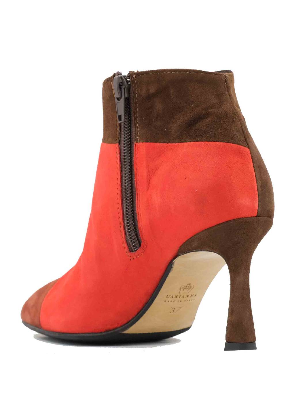 L'ARIANNA Stivaletti TR1672/RT in camoscio mattone con tacco alto Lightning offer