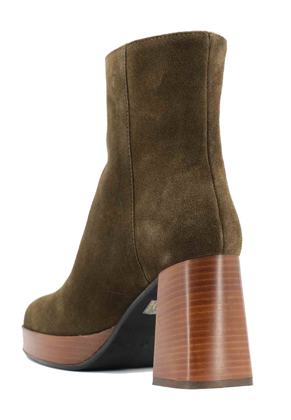 L'ARIANNA Stivaletti TR1665 in camoscio verde con tacco alto e plateau con zip esterna Bestseller