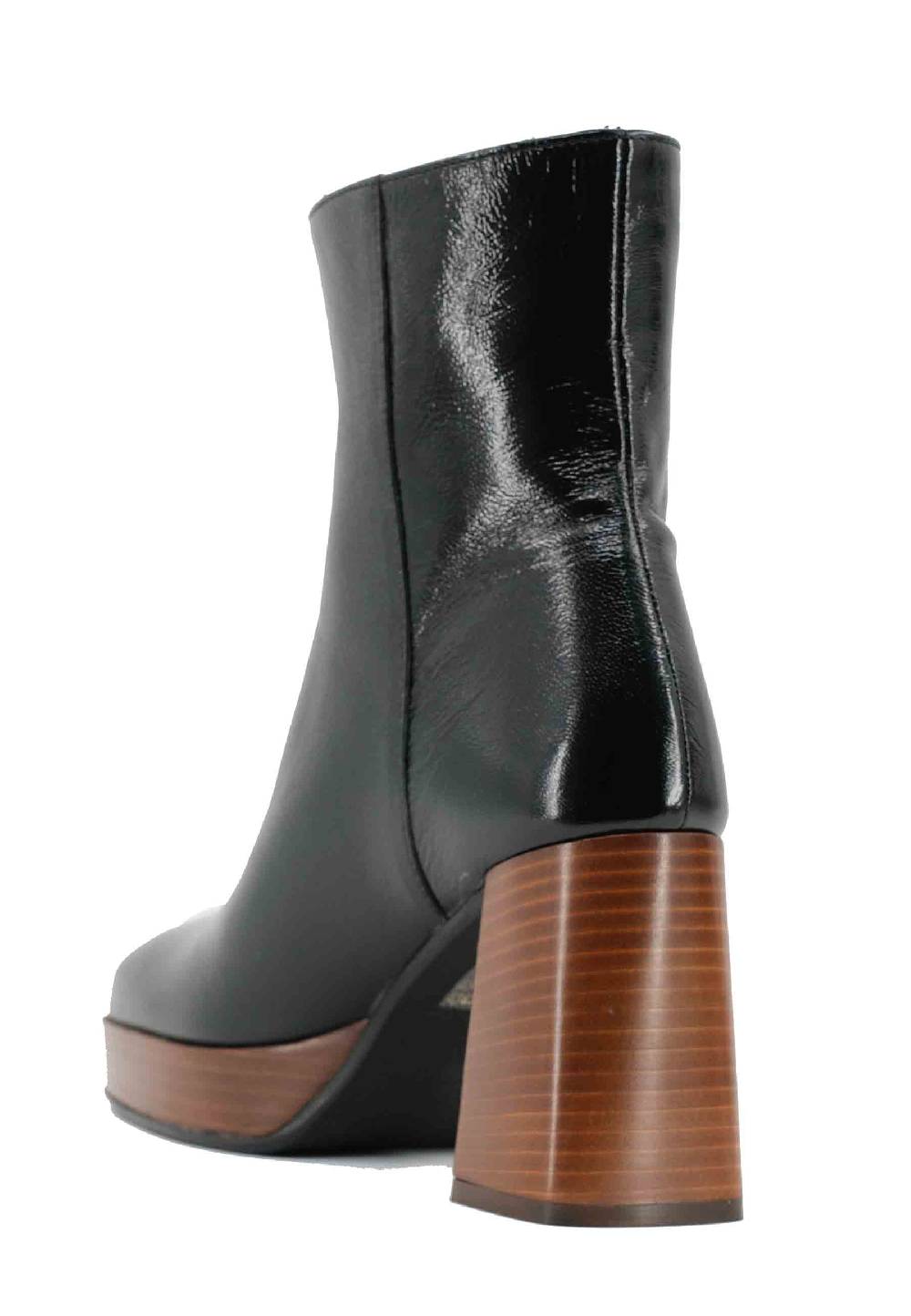 L'ARIANNA Stivaletti TR1665 in pelle nera con tacco alto e plateau con zip esterna Offerte stagionali