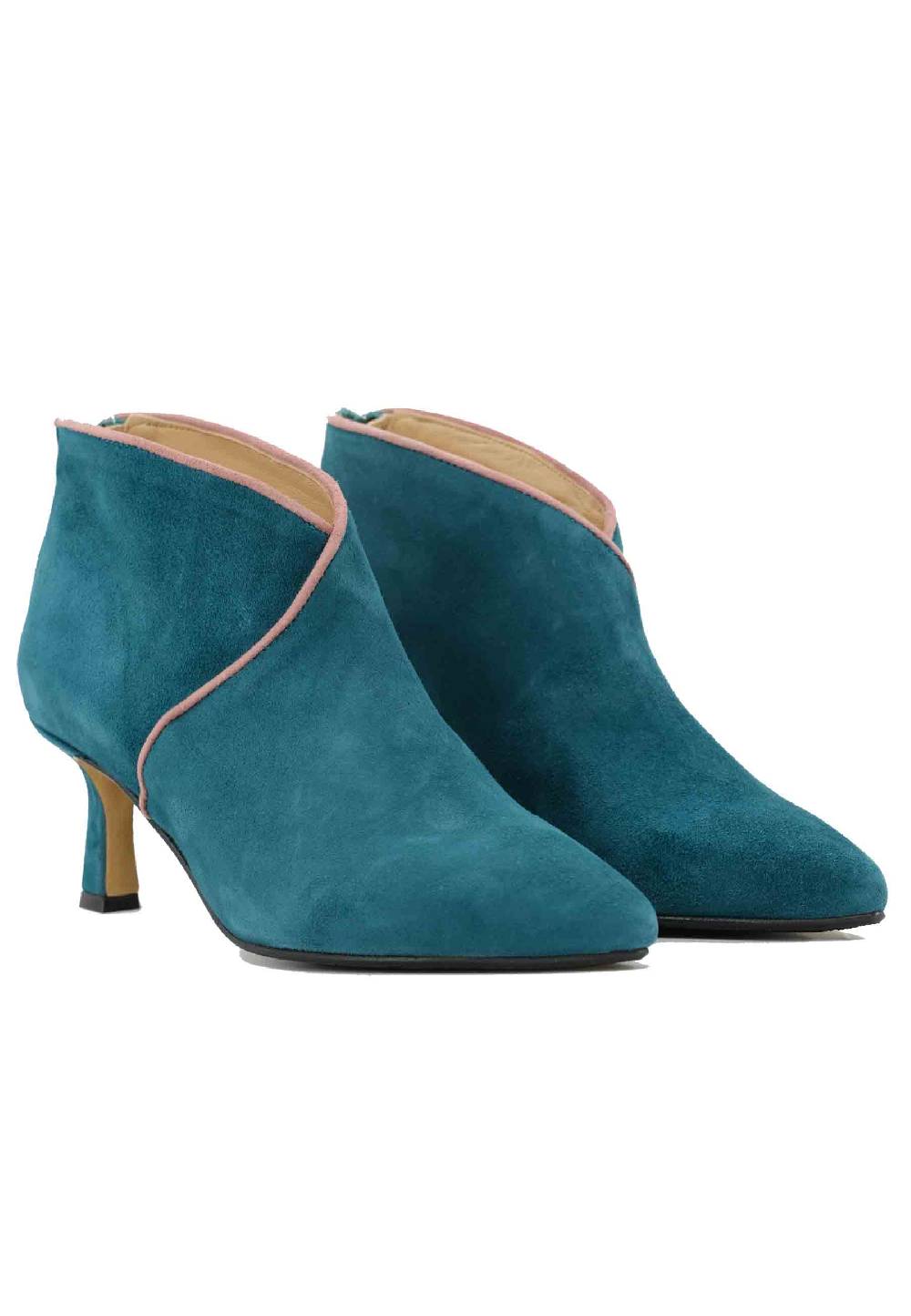 L'ARIANNA Stivaletti TR1662/RT in camoscio blu oceano con zip posteriore Comprane uno, ottenene uno gratis