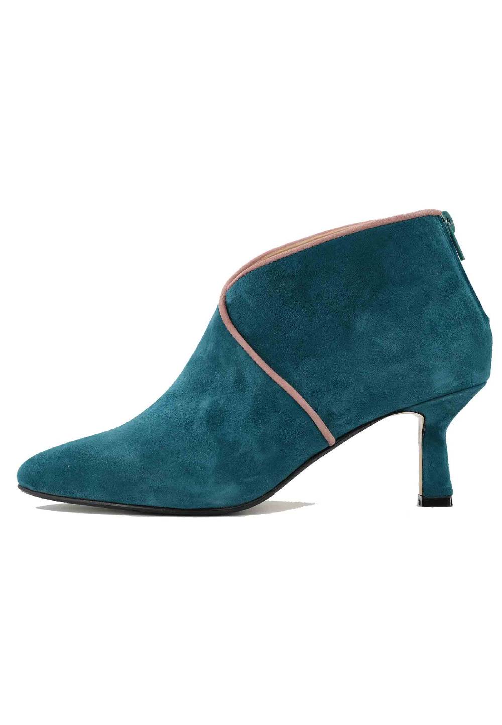 L'ARIANNA Stivaletti TR1662/RT in camoscio blu oceano con zip posteriore Comprane uno, ottenene uno gratis
