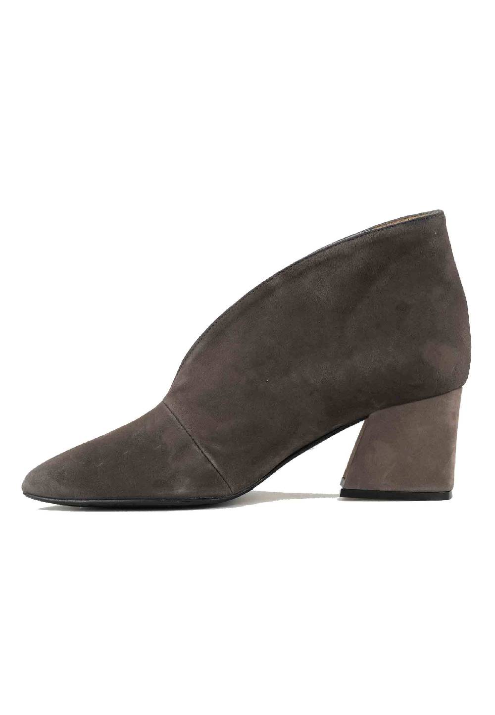 L'ARIANNA Stivaletti TR8006/G Ankle boot in camoscio grigio con tacco largo Offerte speciali