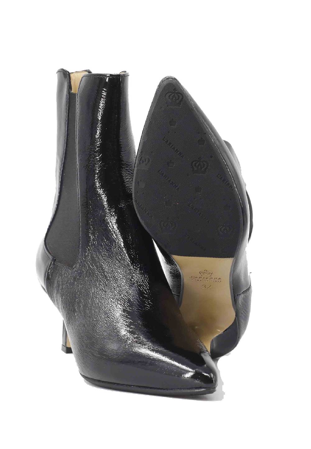 L'ARIANNA Stivaletti beatles BT 1552/RT in naplack nero con tacco medio e punta a punta Prezzo basso
