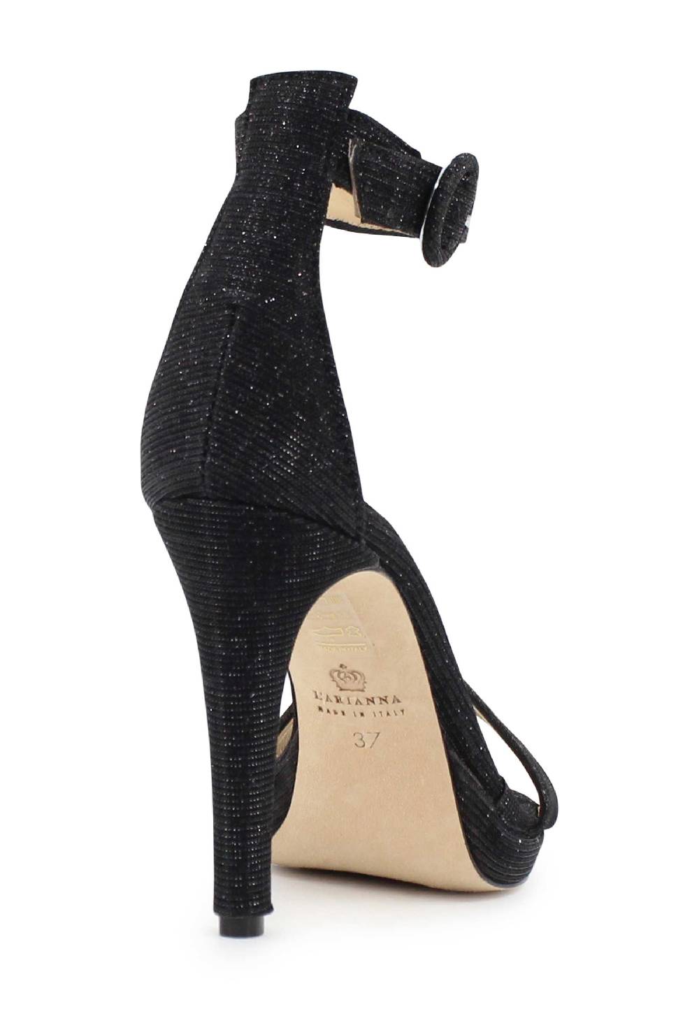 L'ARIANNA Sandali DS7016 donna in tessuto luminor blu notte tacco alto e cinturino alla caviglia Latest stili