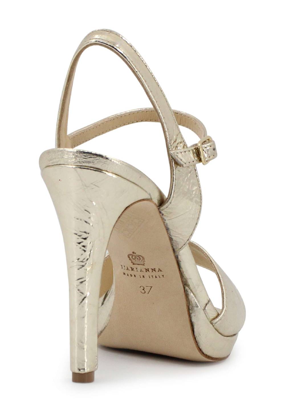 L'ARIANNA Sandali DS7055 donna in pelle oro con tacco alto a spillo Ultimi due giorni