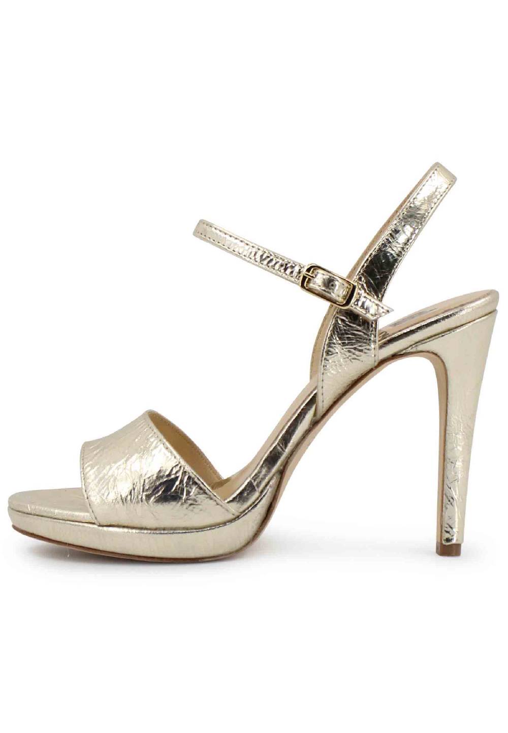 L'ARIANNA Sandali DS7055 donna in pelle oro con tacco alto a spillo Ultimi due giorni