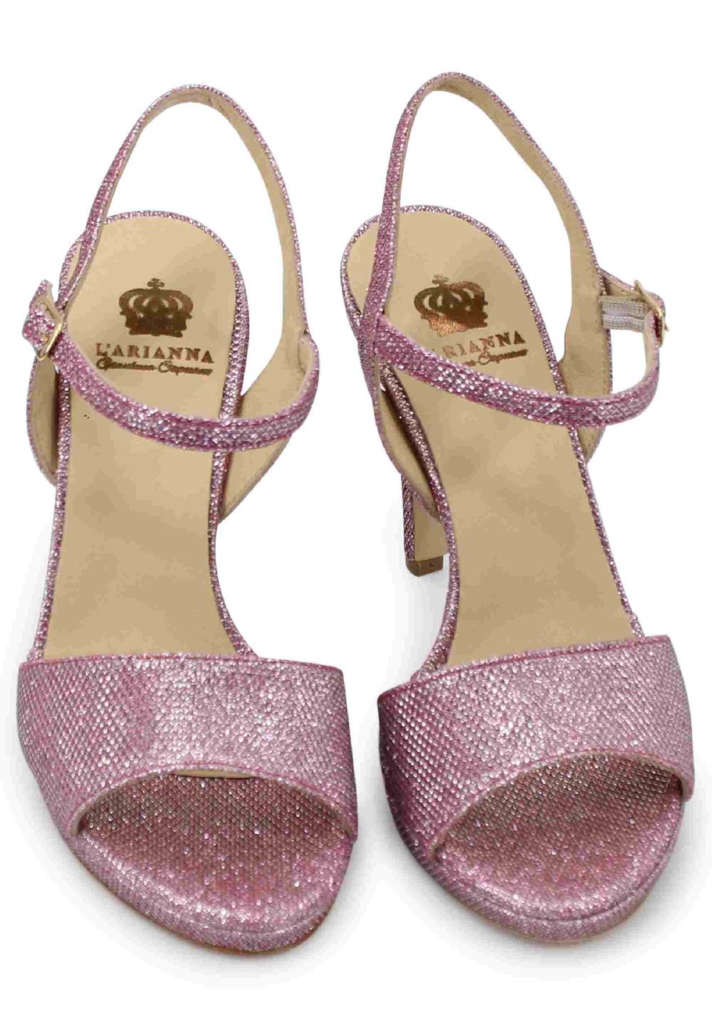 L'ARIANNA Sandali DS7055 donna in glitter rosa con tacco alto a spillo Fino al 50% di sconto
