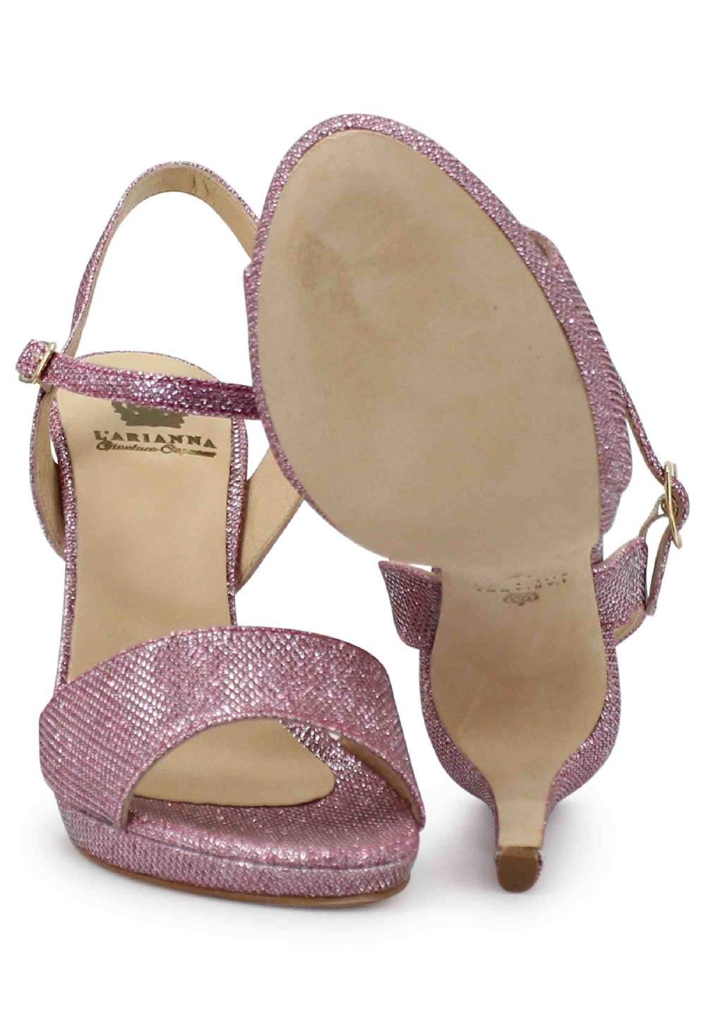 L'ARIANNA Sandali DS7055 donna in glitter rosa con tacco alto a spillo Fino al 50% di sconto