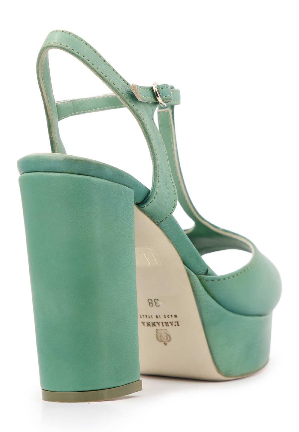 L'ARIANNA Sandali ds7010 donna in pelle verde con cinturino tacco alto e plateau Discount Store per i nuovi prodotti