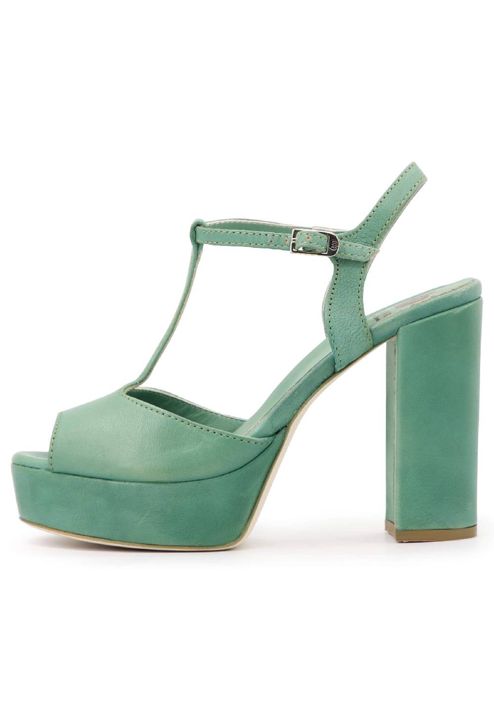 L'ARIANNA Sandali ds7010 donna in pelle verde con cinturino tacco alto e plateau Discount Store per i nuovi prodotti