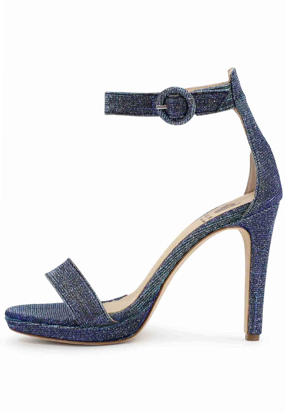 L'ARIANNA Sandali DS7016 donna in tessuto luminor jeans tacco alto e cinturino alla caviglia 50% di sconto per tempo limitato