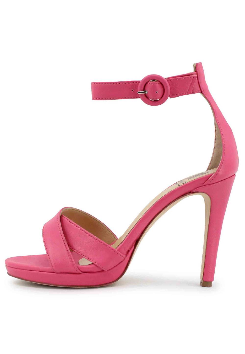 L'ARIANNA Sandali DS1507 donna in pelle rosa con tacco alto e cinturino alla caviglia Italy