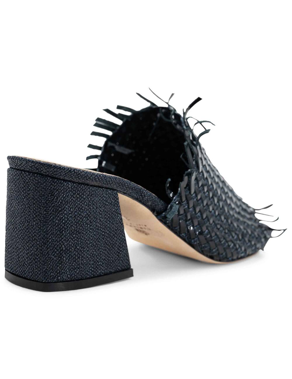 L'ARIANNA Sandali cb1260/g donna in pelle intrecciata in tessuto zena dark con punta quadra L'Arianna Promozione