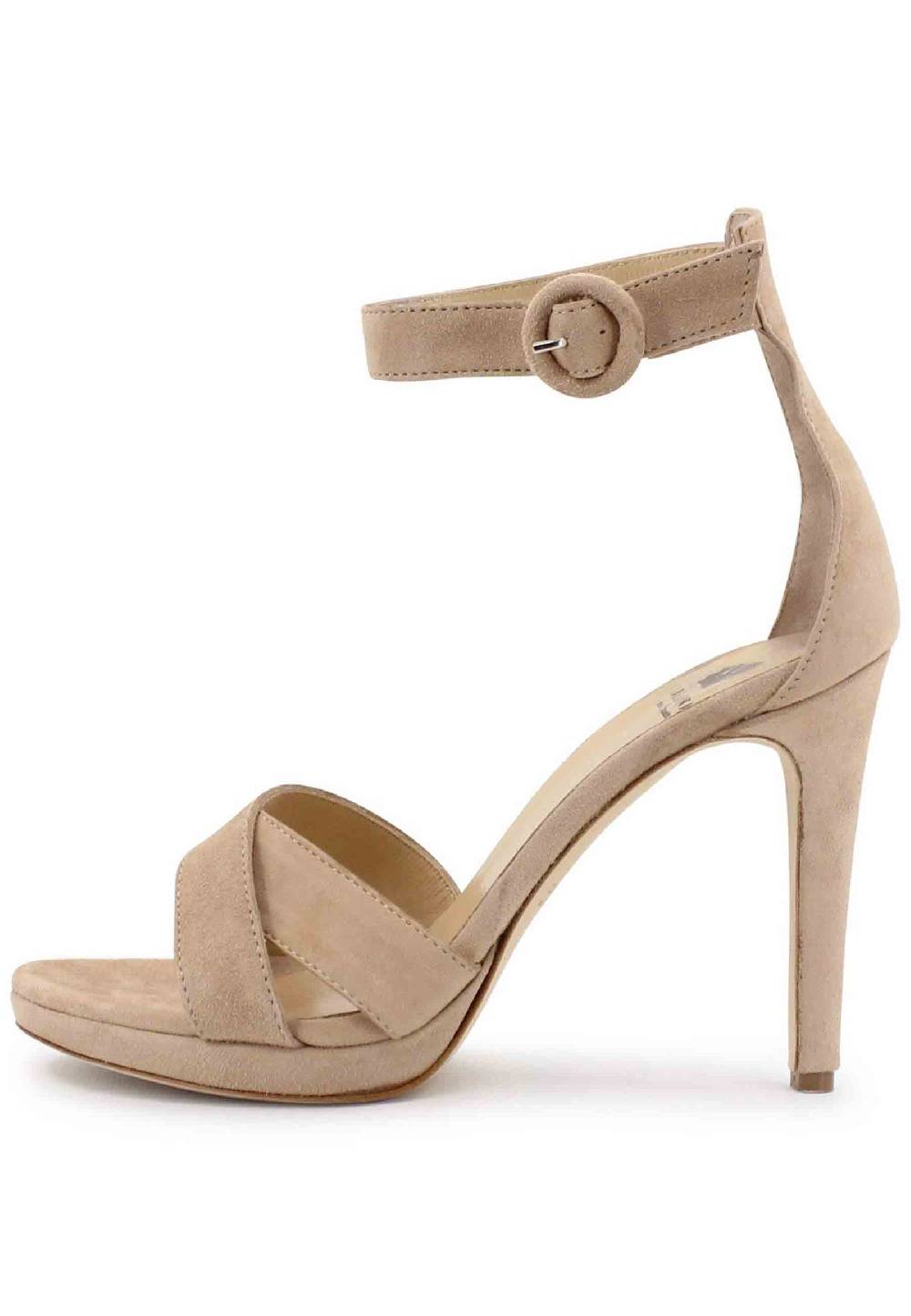 L'ARIANNA Sandali DS1507 donna in camoscio nude con tacco alto e cinturino alla caviglia Negozi Online