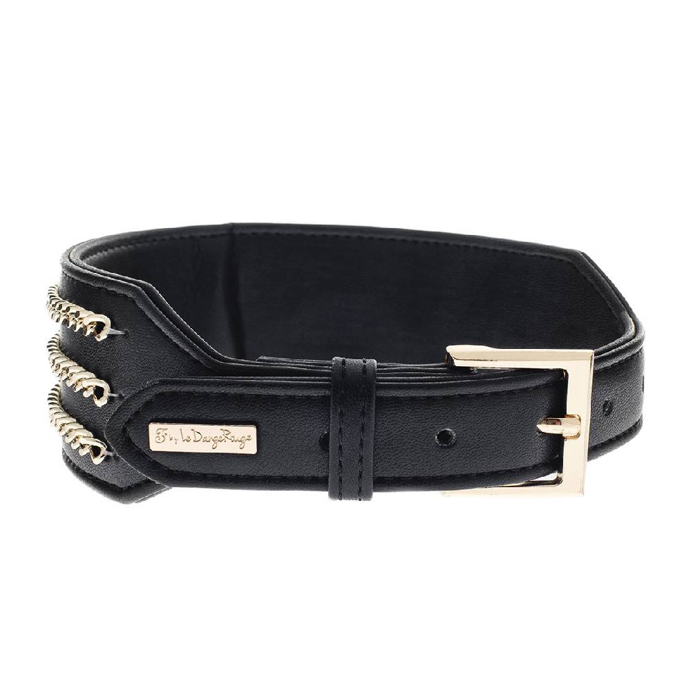 Le Dangerouge Big dog collar black Italy