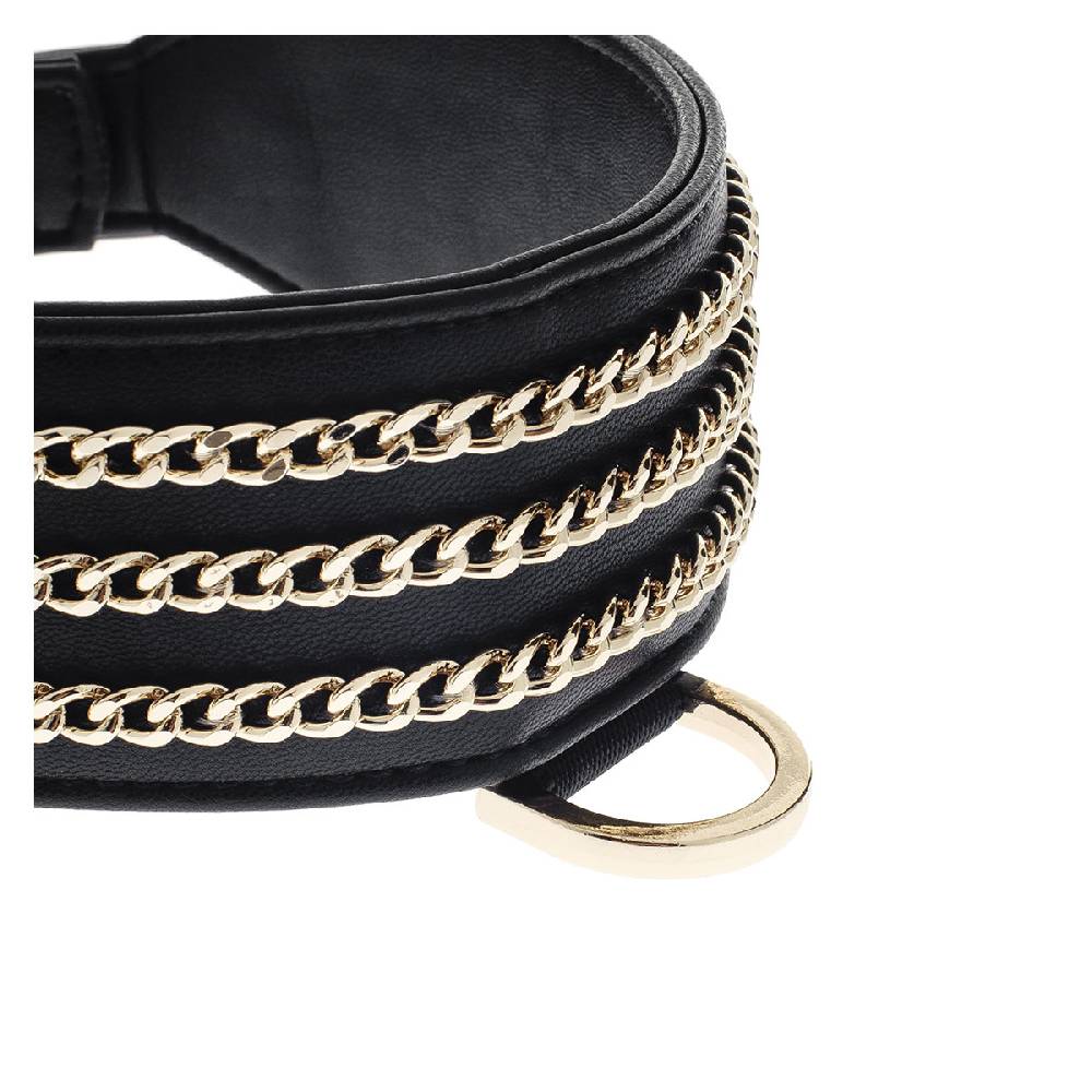 Le Dangerouge Big dog collar black Italy