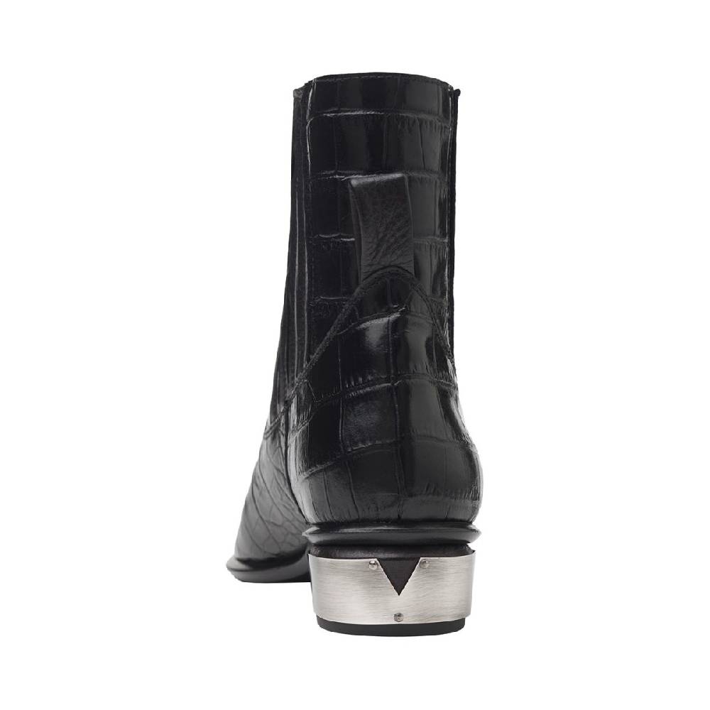 Kate Cate COWBOY KATE BOOTS BLACK CROC EFFECT LEATHER Prezzo Ridotto