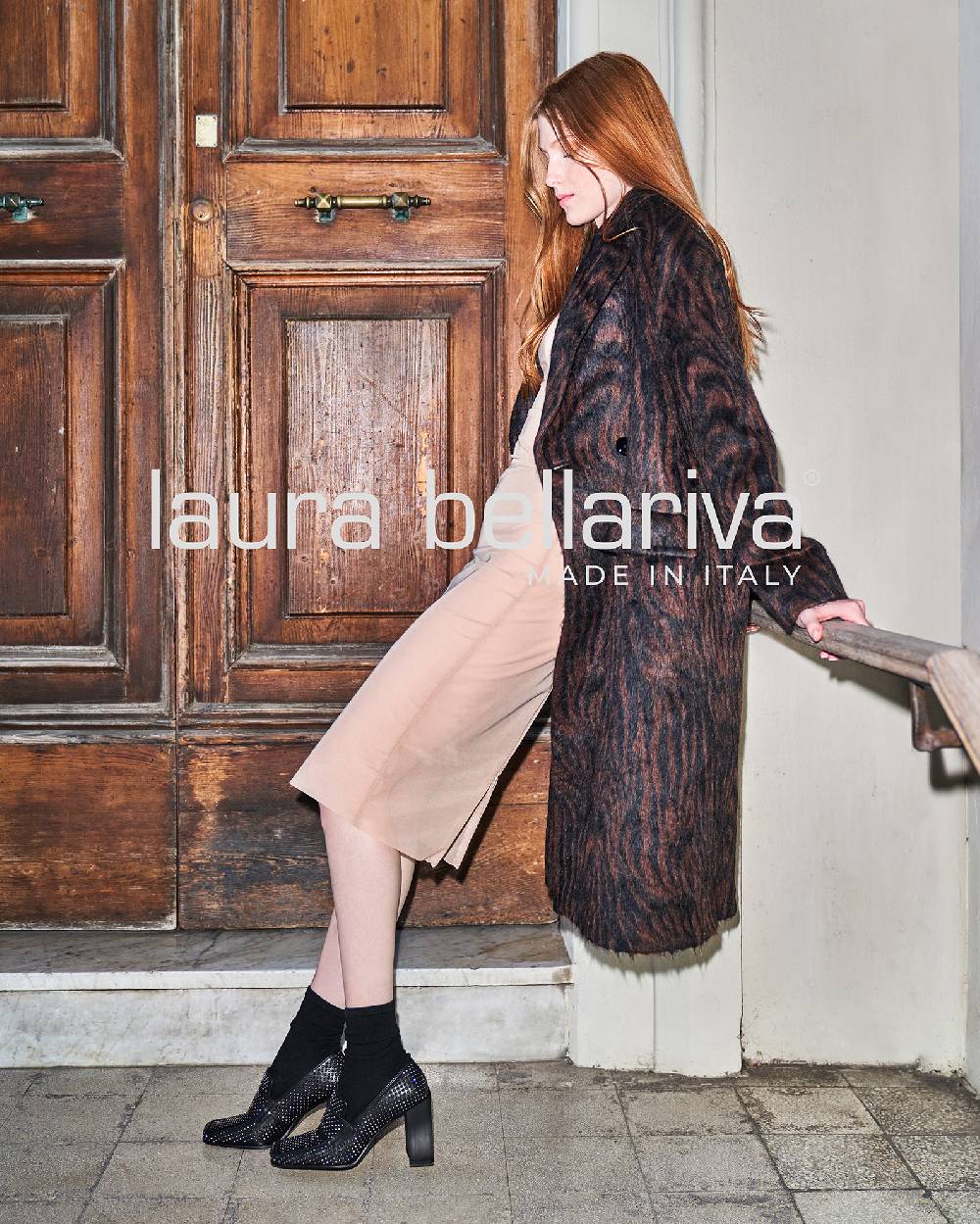 Laura Bellariva Scarpa con tacco e borchie Nuovo