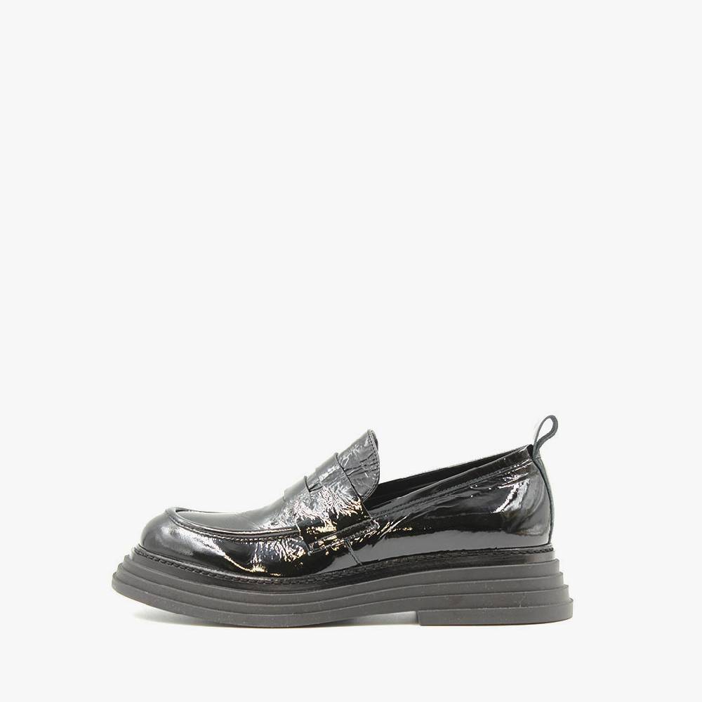 Laura Bellariva Mocassino nero lucido Hotsell