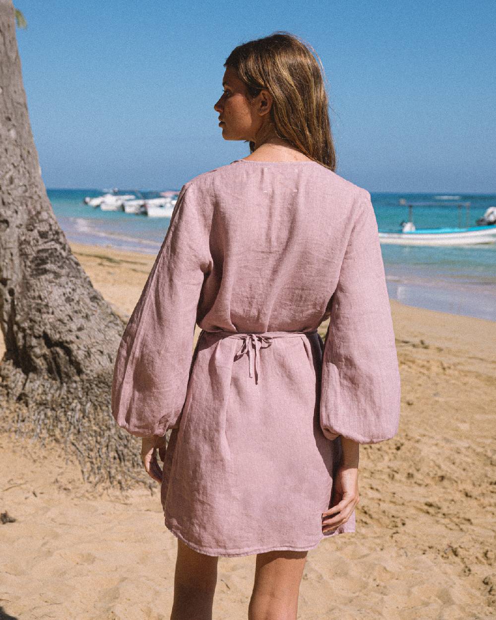 ﻿Manebí Linen Caracas Dress - Iris Offerte