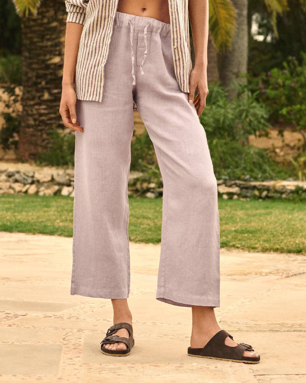 Manebí Linen Belem Trousers - Iris Vendita Economica