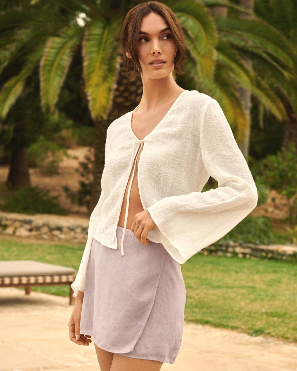 Manebí Linen Posadas Skirt - Iris Vendite Flash