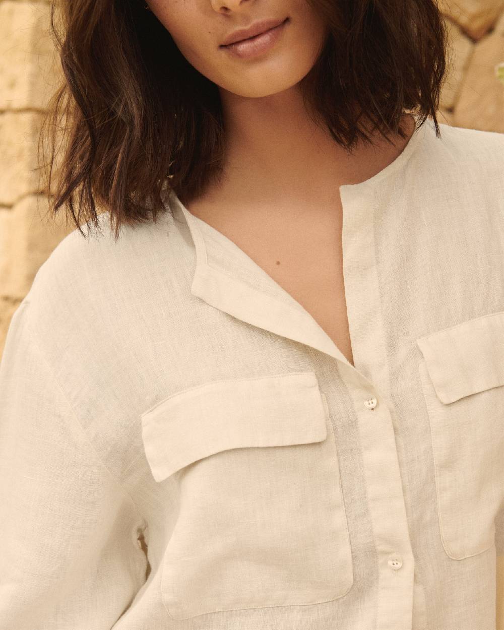 Manebí Linen Valparaiso Shirt - Eggnog Nuovo