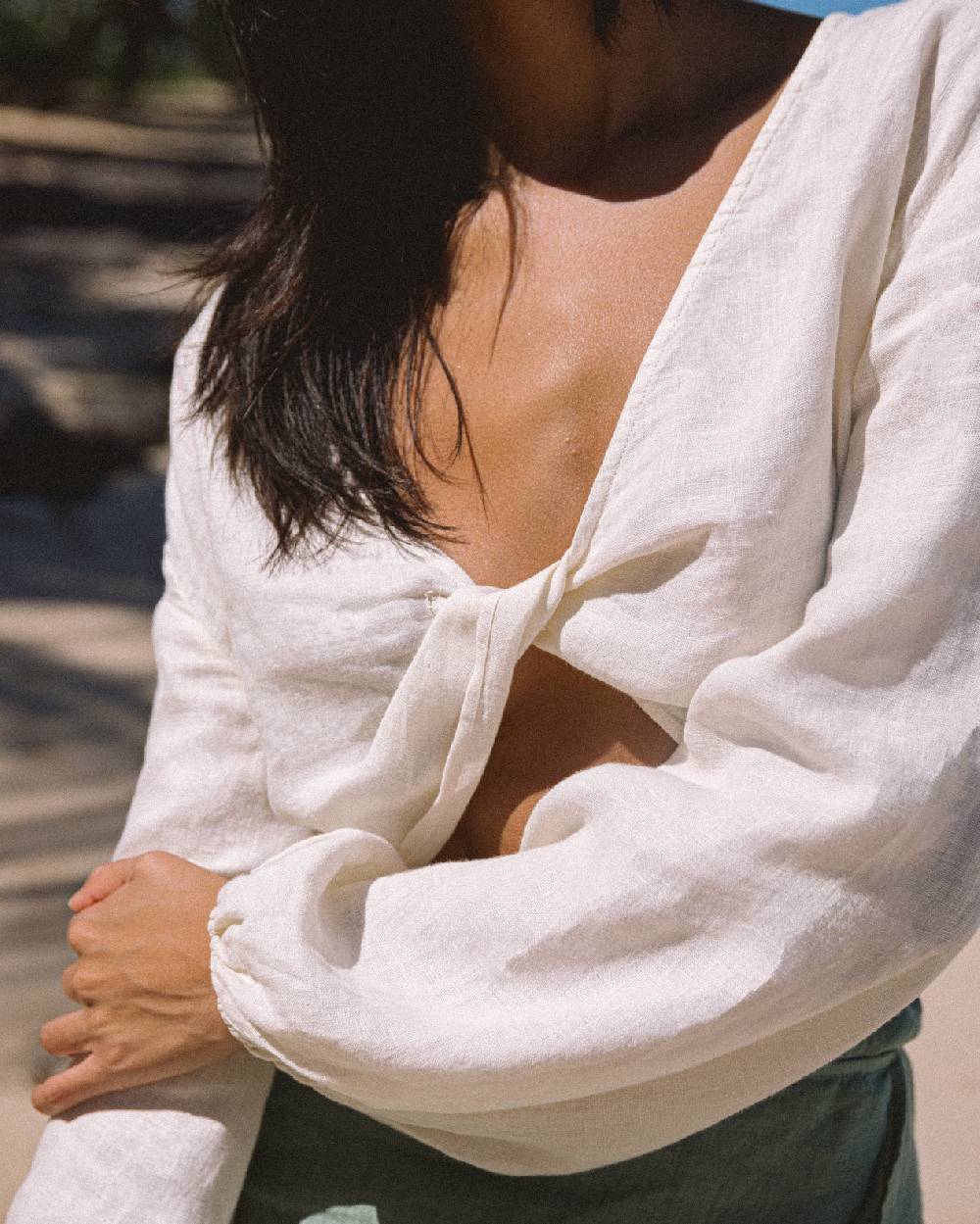 Manebí Linen Antigua Top - Eggnog Promozione