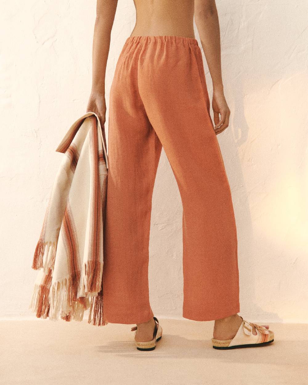 Manebí Linen Gauze Girona Trousers - Sunbaked Consegna Veloce